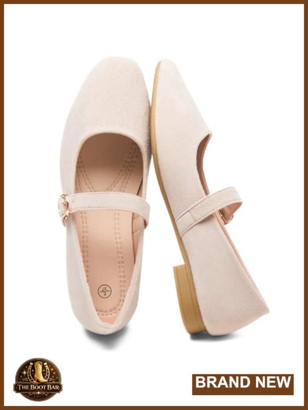 Suede Mary Jane Ballet Flats Ankle Strap Comfort Knit Insole